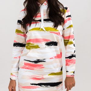 Unique black and pink patches hoodie dress. Part of the Lingaury hoodie dress collection