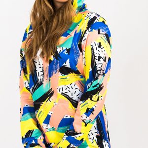 Unique Blue and Yellow Hoodie Dress. Part of the Lingaury Graphic Range of hoodie dresses collection