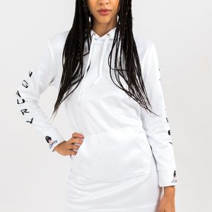 Unique Plain White Hoodie Dress. Part of the Lingaury Graphic Range of hoodie dresses collection