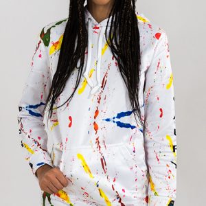 Unique White and Shade Hoodie Dress. Part of the Lingaury Graphic Range of hoodie dresses collection