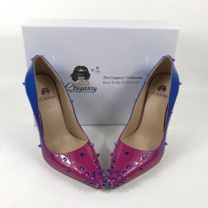 Unique Pink and Blue Shoes. Part of the Lingaury Duo Range of shoes collection