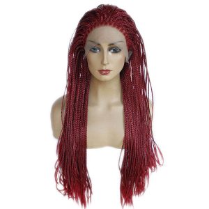 Unique Synthetic braided wig red wine. Part of the Lingaury Synthetic Wig collection