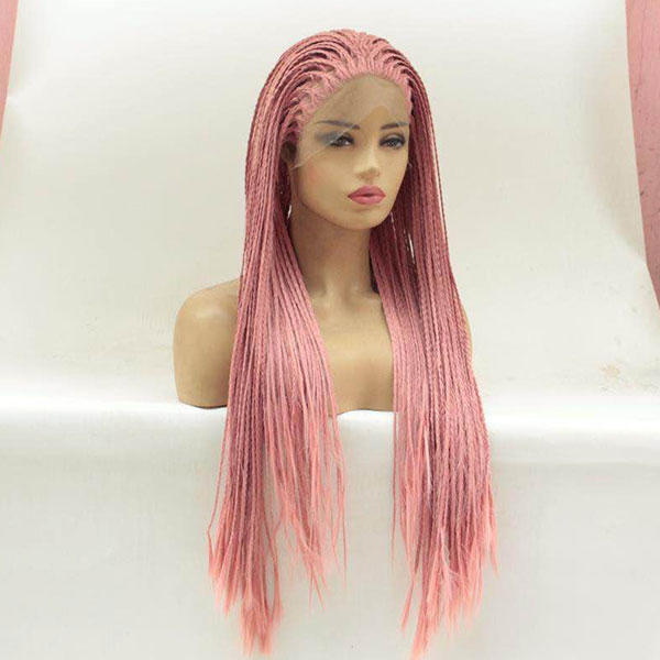 Unique Synthetic braided wig pink. Part of the Lingaury Synthetic Wig collection