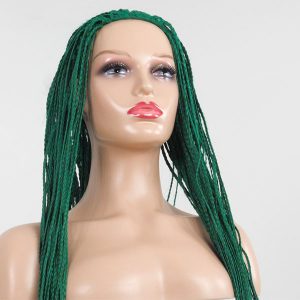 Unique Synthetic braided wig dark green. Part of the Lingaury Synthetic Wig collection