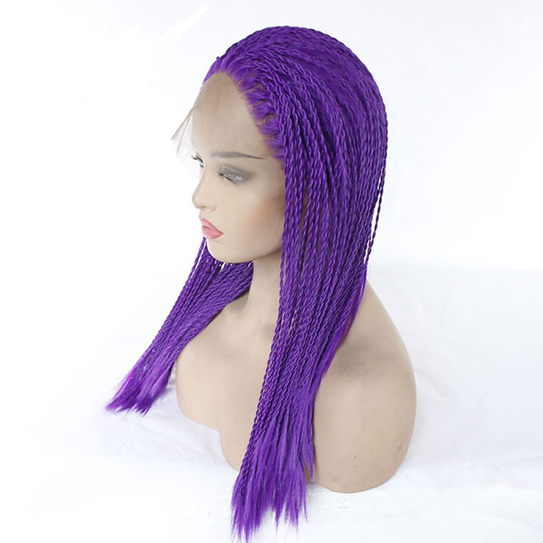 Unique Synthetic braided wig purple. Part of the Lingaury Synthetic Wig collection