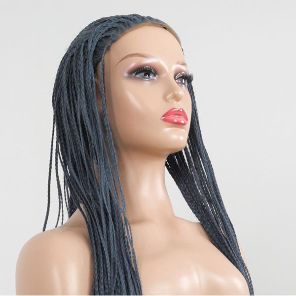 Unique Synthetic braided wig smokey grey. Part of the Lingaury Synthetic Wig collection