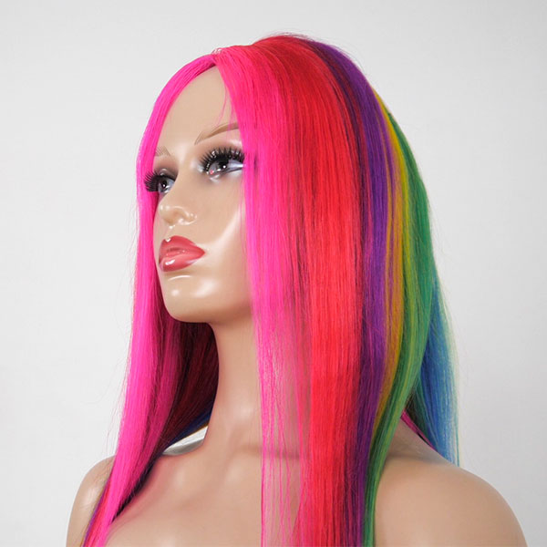 Unique human hair wig rainbow. Part of the Lingaury Human Hair Wig collection