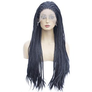 Unique Synthetic braided wig black. Part of the Lingaury Synthetic Wig collection