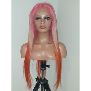 Human hair wig pink and orange ombre. Part of the Lingaury Human Hair Wig collection